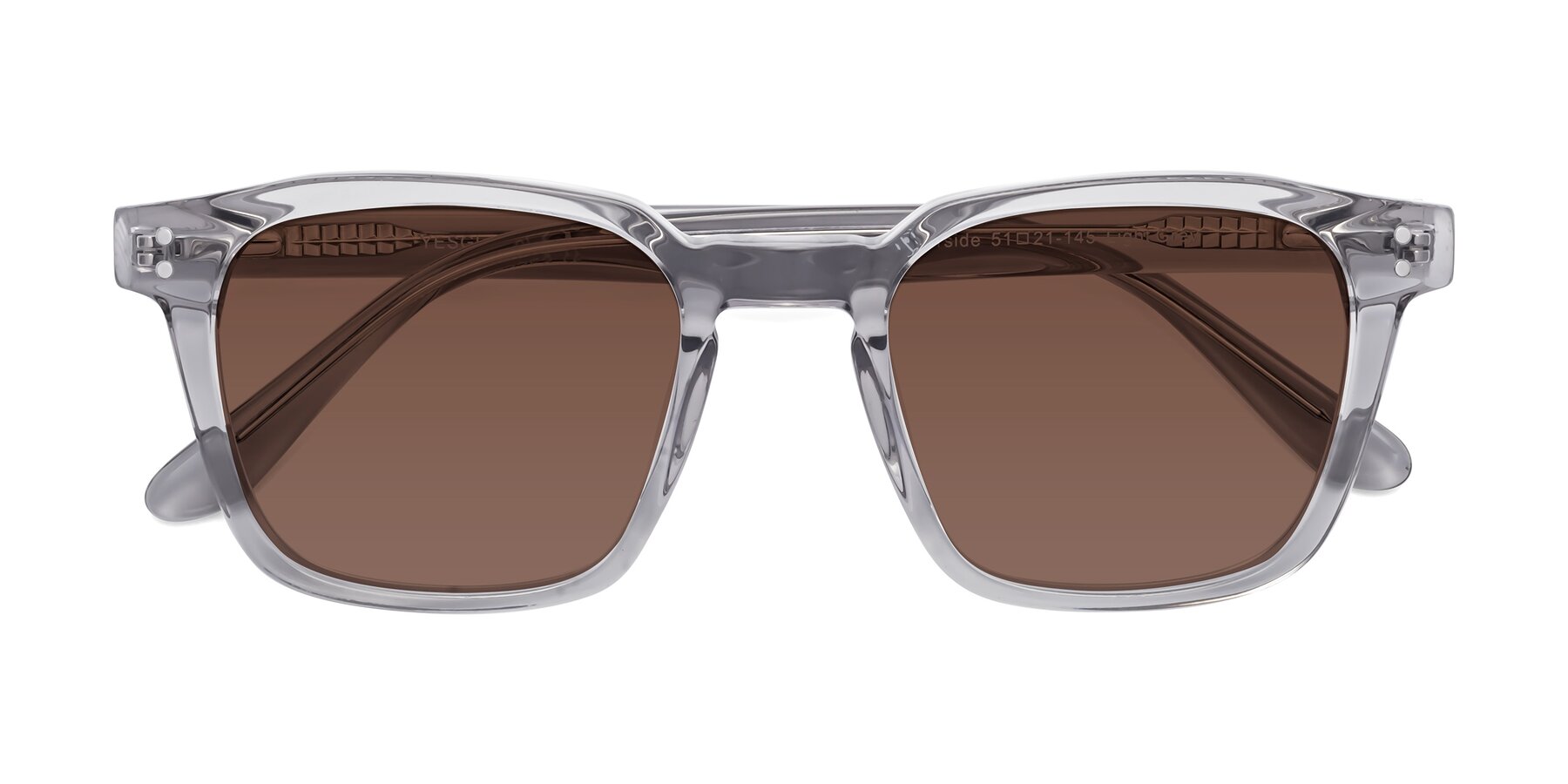 Folded Front of Riverside in Light Gray with Brown Tinted Lenses