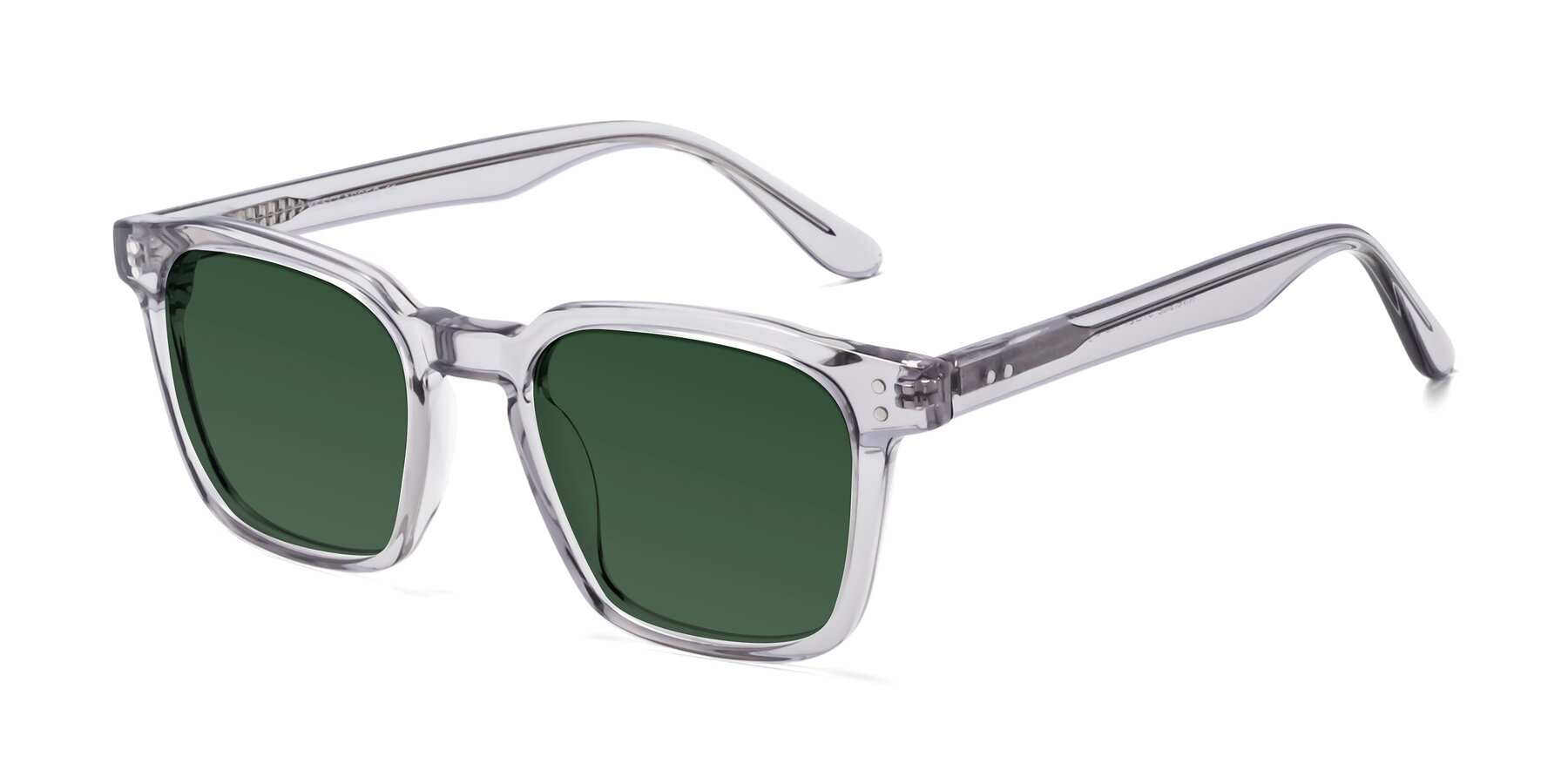 Angle of Riverside in Light Gray with Green Tinted Lenses