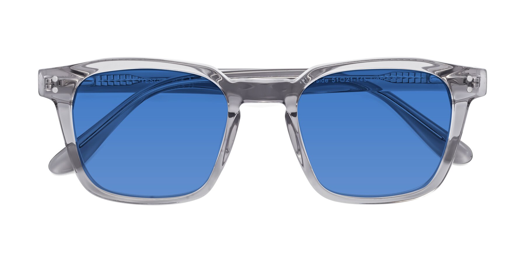 Folded Front of Riverside in Light Gray with Blue Tinted Lenses