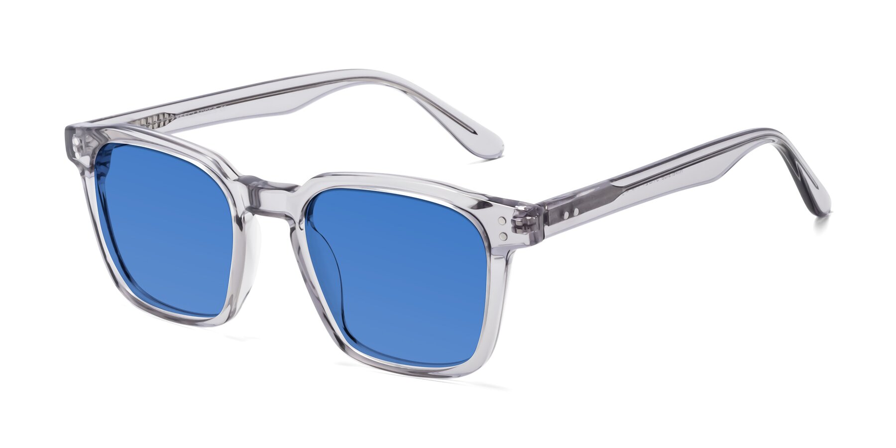 Angle of Riverside in Light Gray with Blue Tinted Lenses