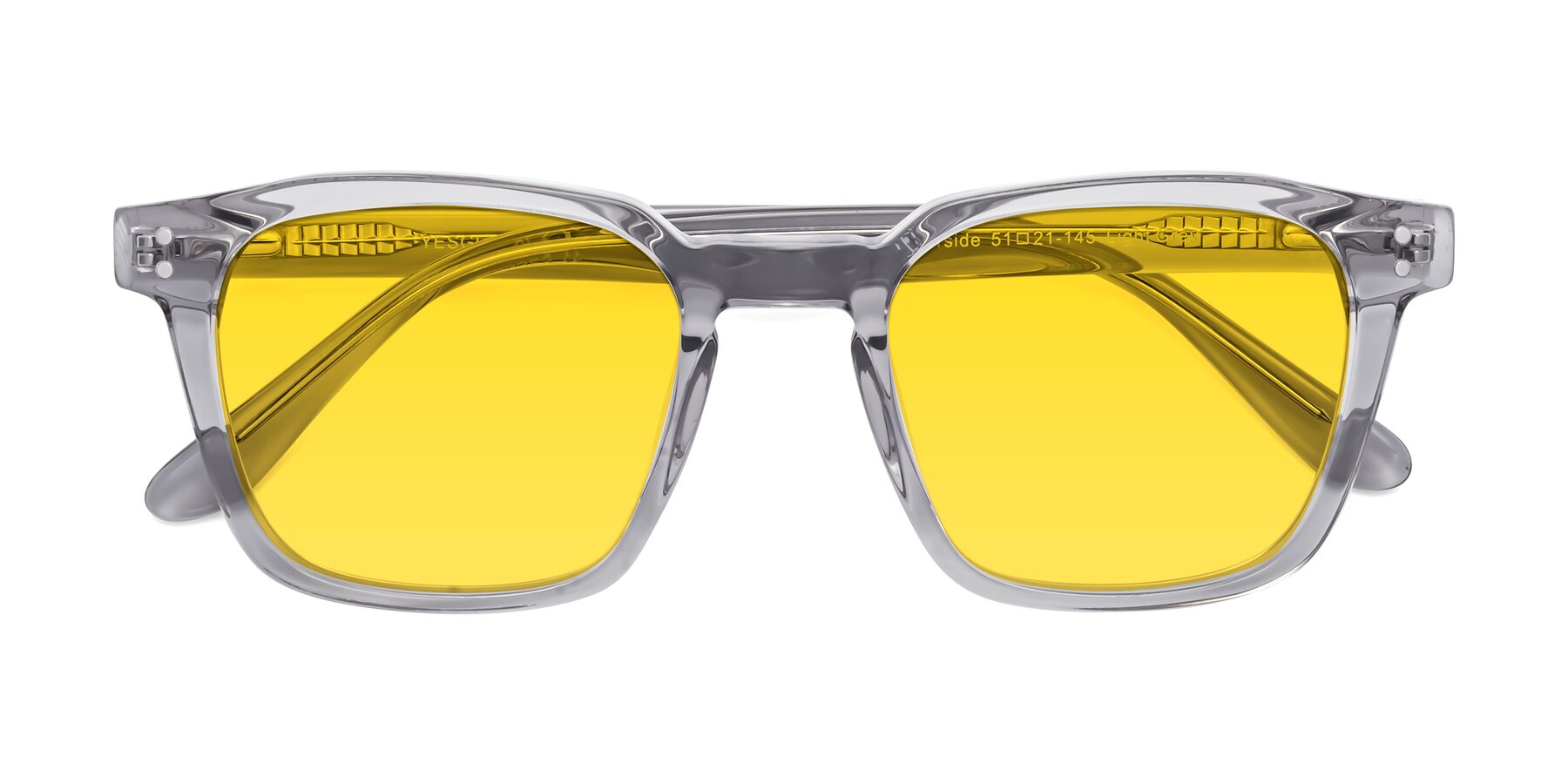 Folded Front of Riverside in Light Gray with Yellow Tinted Lenses