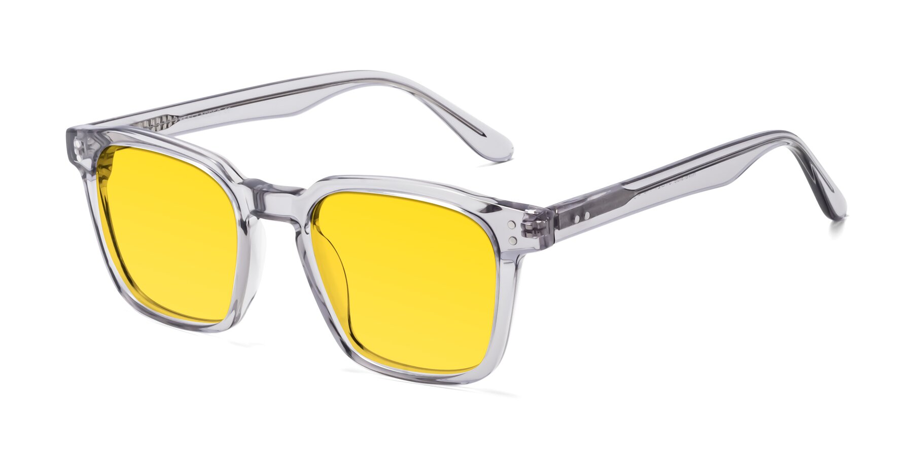 Angle of Riverside in Light Gray with Yellow Tinted Lenses