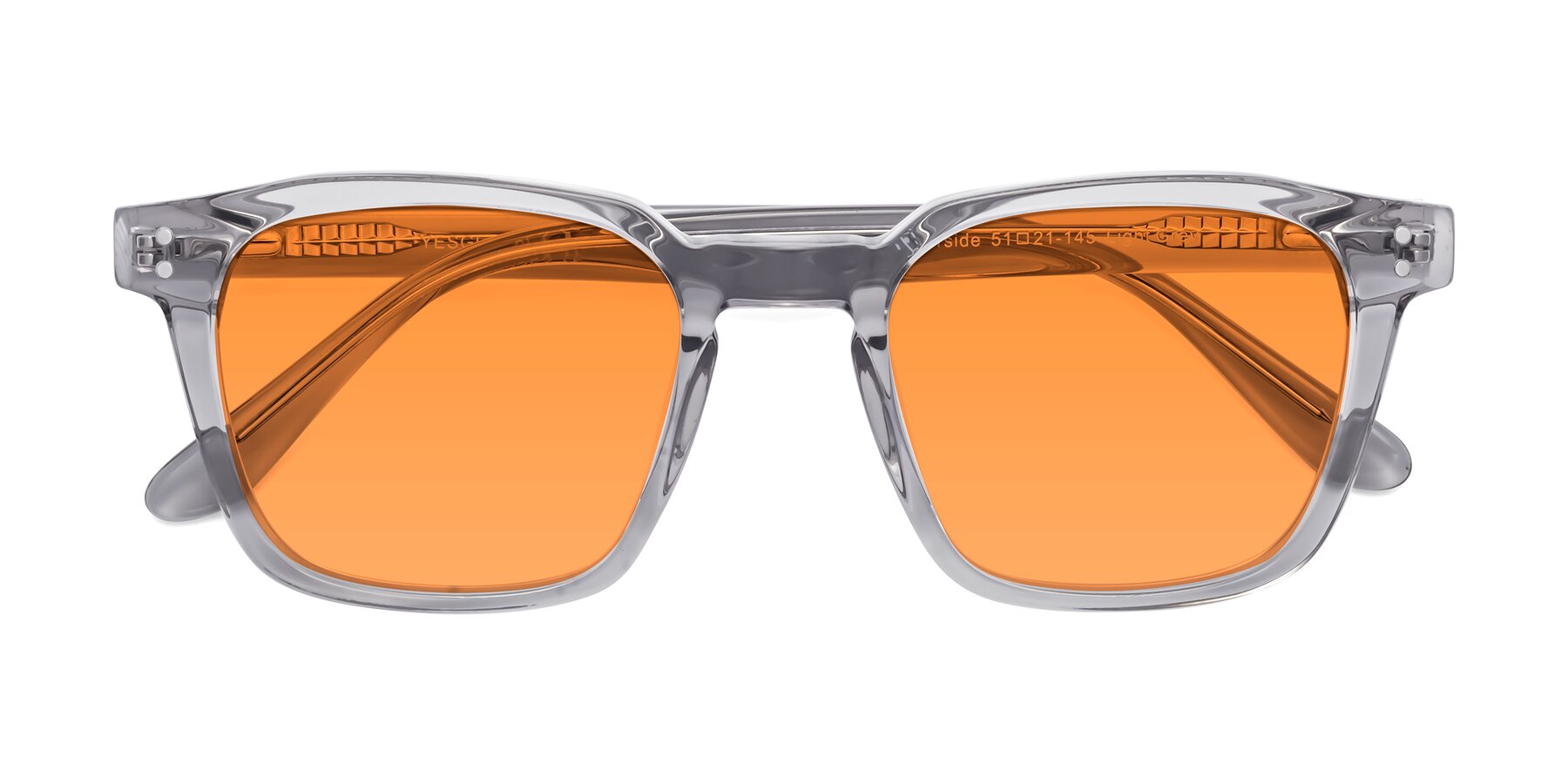Folded Front of Riverside in Light Gray with Orange Tinted Lenses