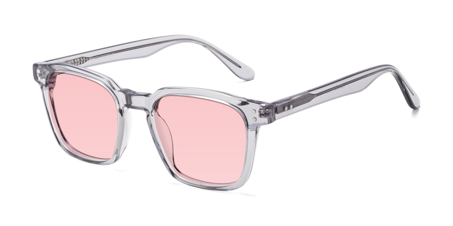 Angle of Riverside in Light Gray with Light Garnet Tinted Lenses