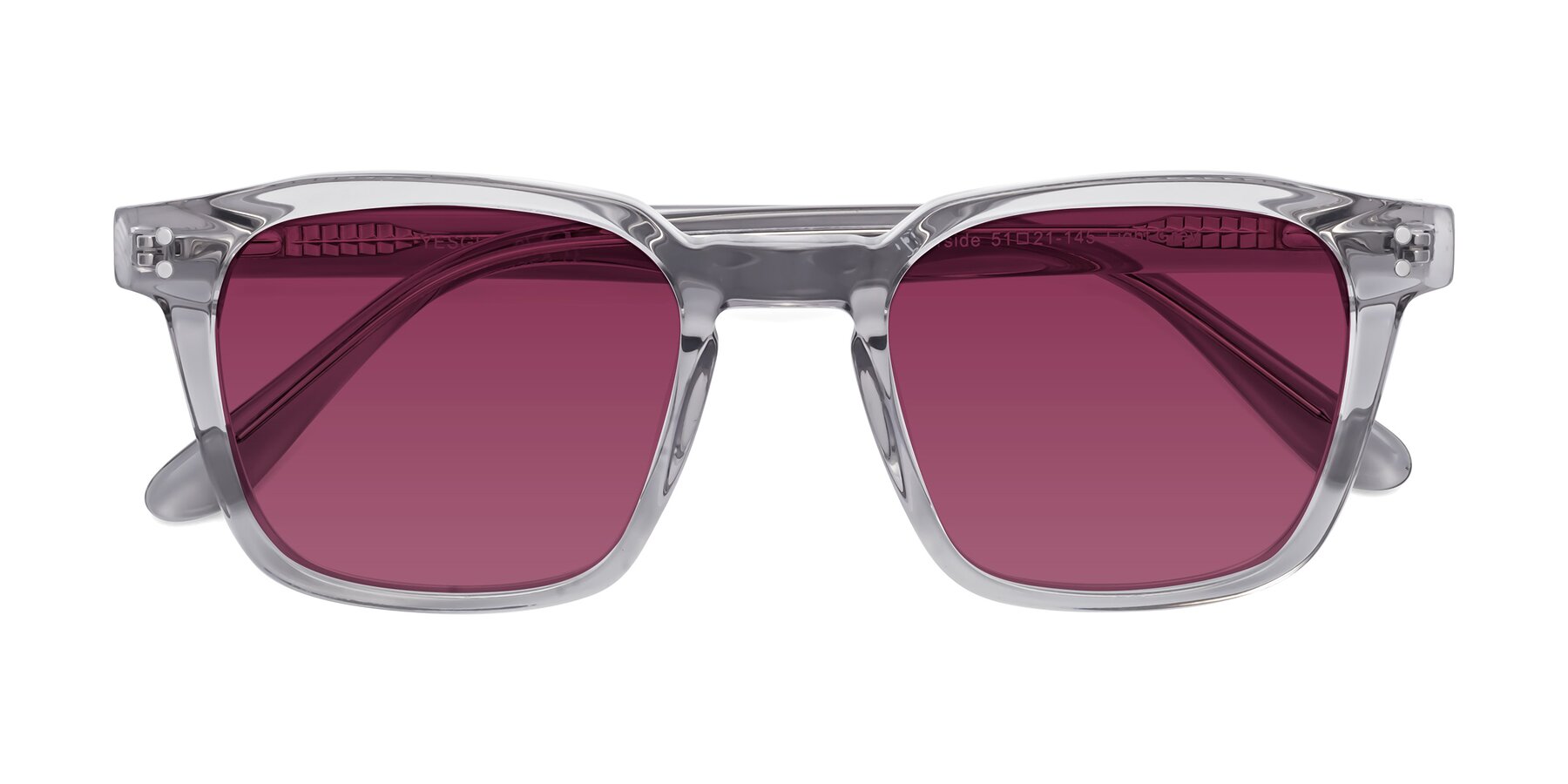 Folded Front of Riverside in Light Gray with Wine Tinted Lenses