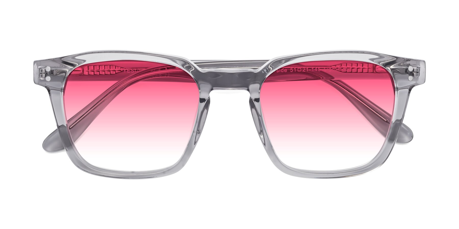Folded Front of Riverside in Light Gray with Pink Gradient Lenses
