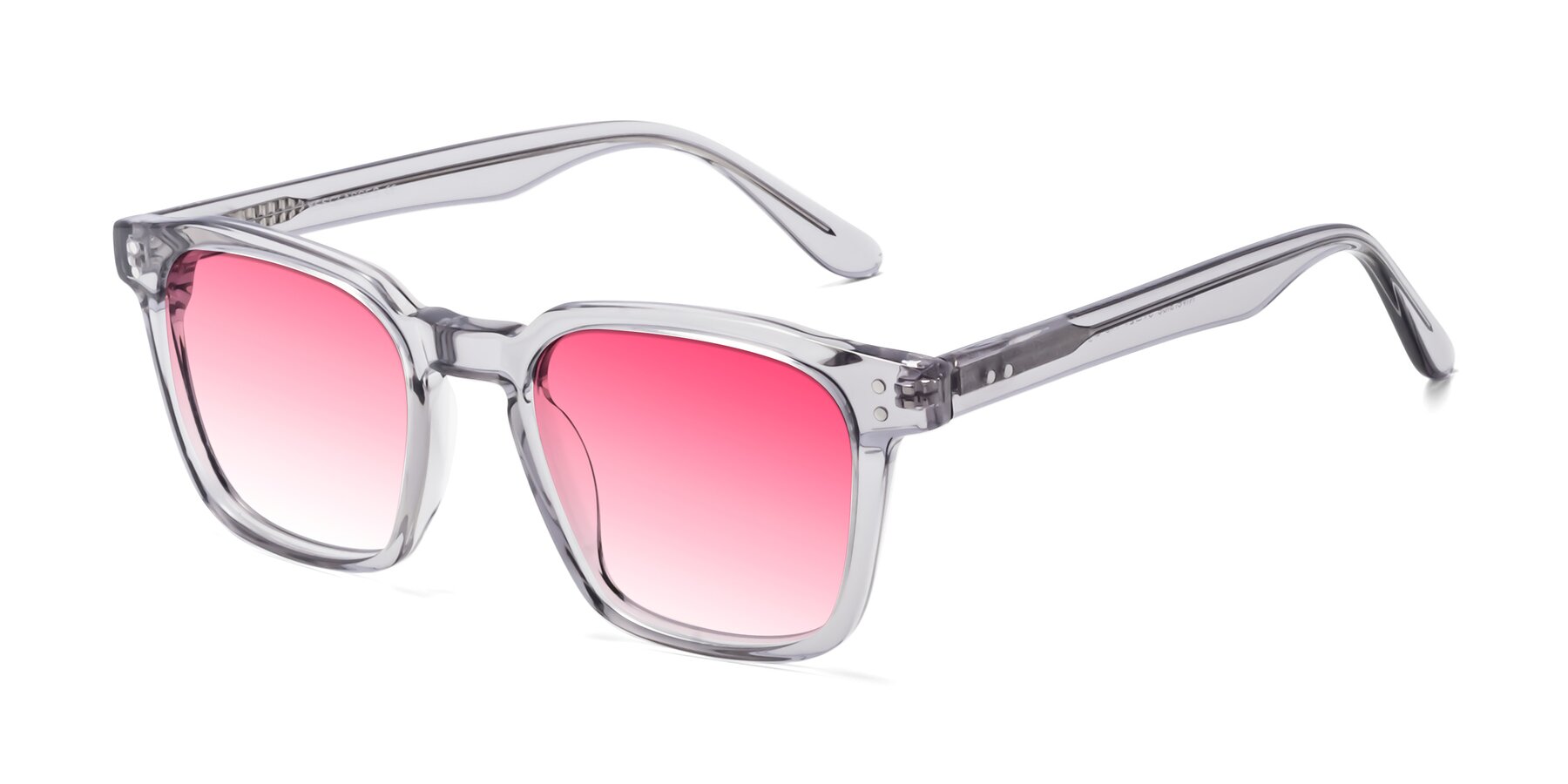 Angle of Riverside in Light Gray with Pink Gradient Lenses