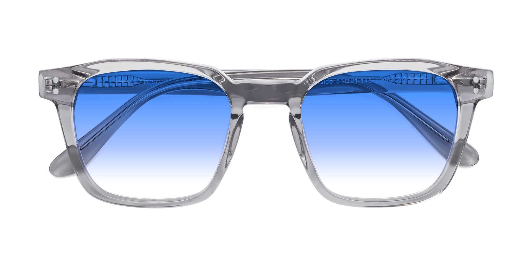 Folded Front of Riverside in Light Gray with Blue Gradient Lenses