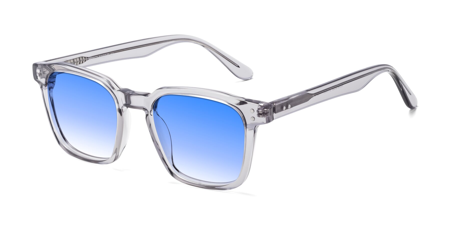 Angle of Riverside in Light Gray with Blue Gradient Lenses