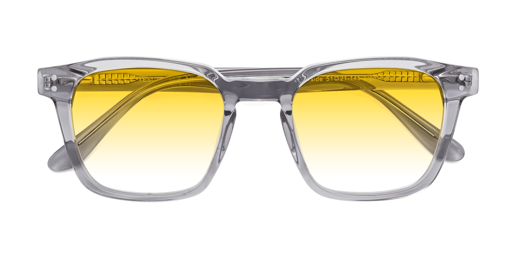 Folded Front of Riverside in Light Gray with Yellow Gradient Lenses