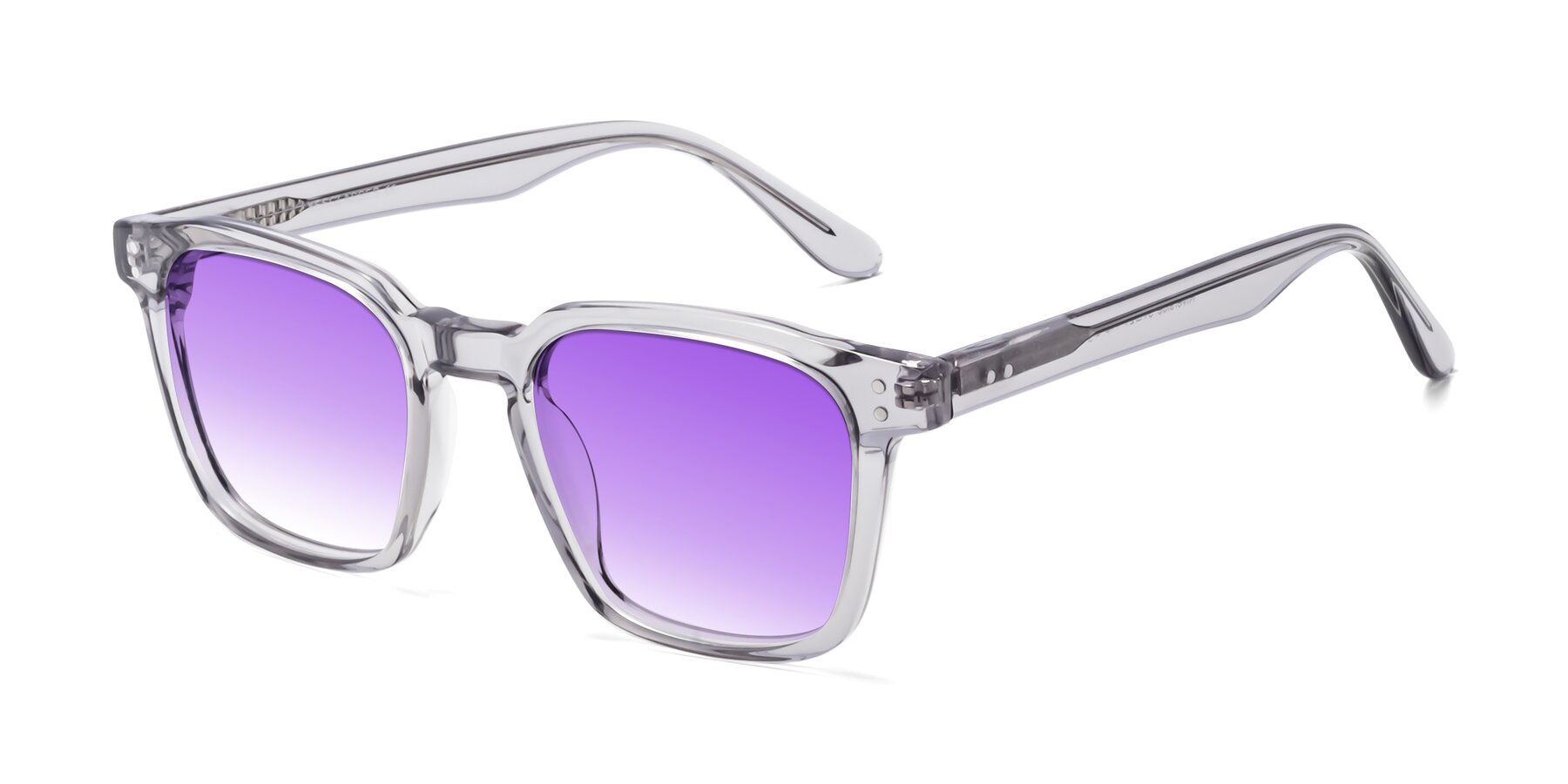 Angle of Riverside in Light Gray with Purple Gradient Lenses