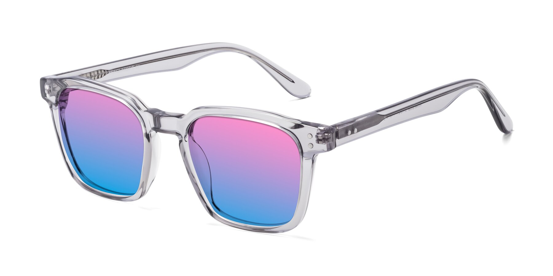 Angle of Riverside in Light Gray with Pink / Blue Gradient Lenses