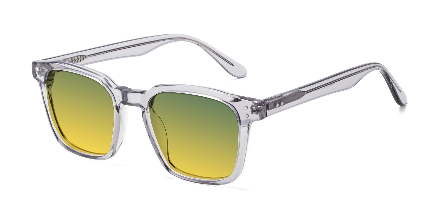 Angle of Riverside in Light Gray with Green / Yellow Gradient Lenses