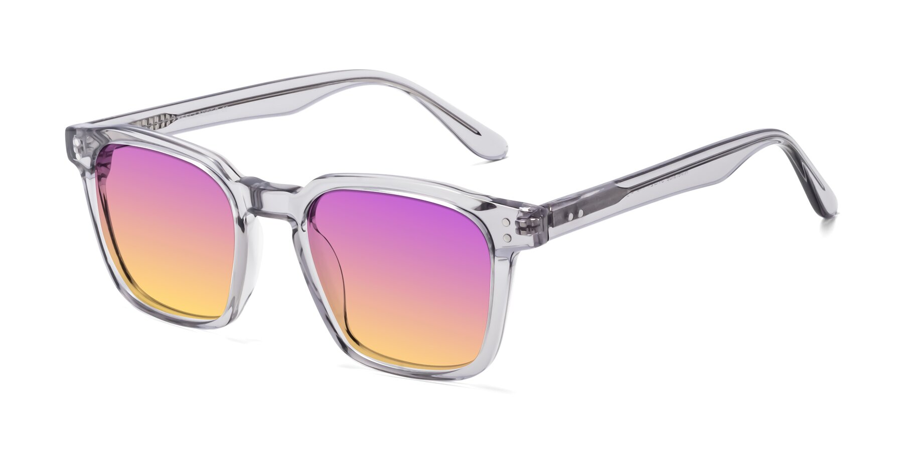 Angle of Riverside in Light Gray with Purple / Yellow Gradient Lenses