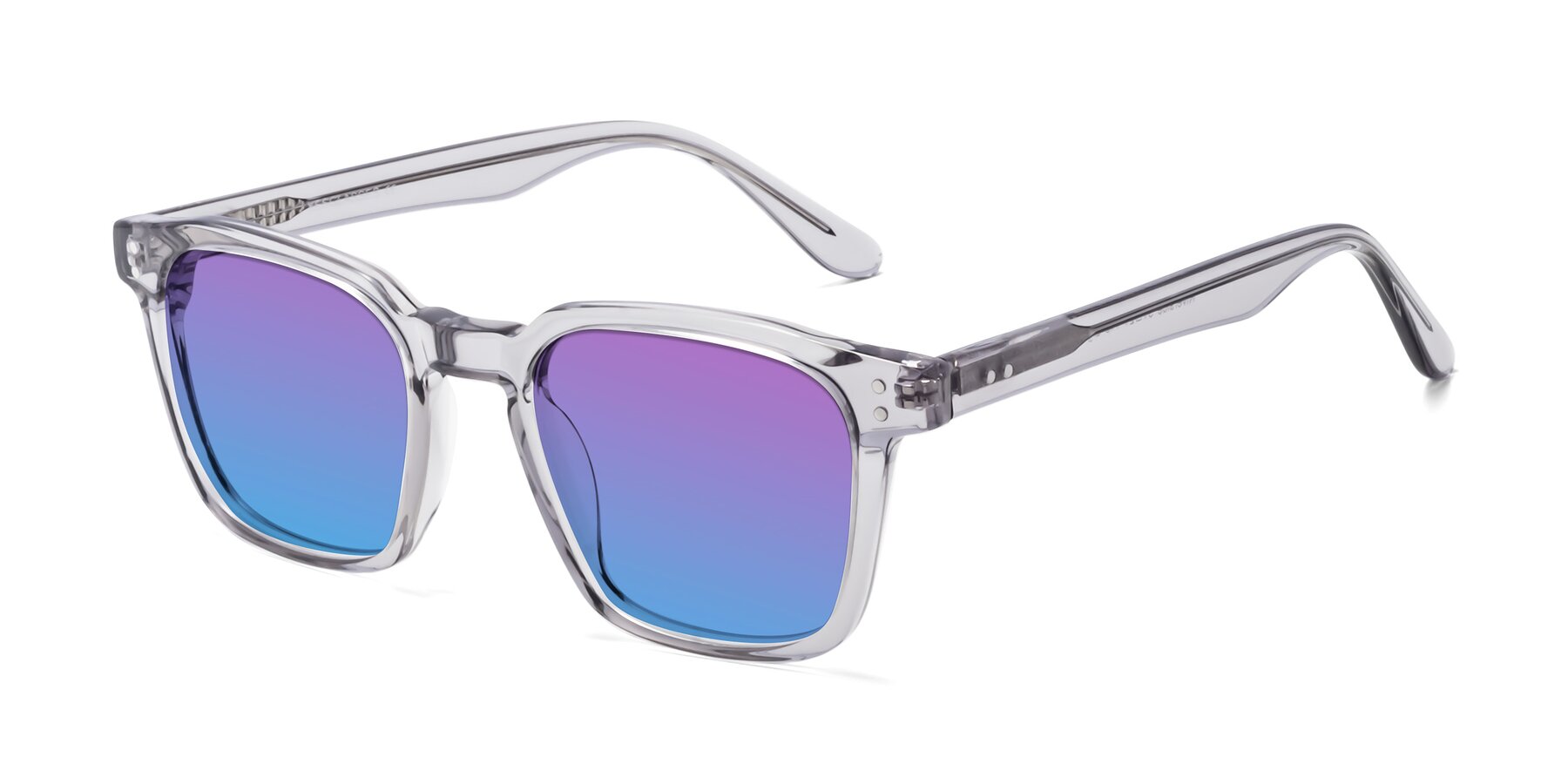 Angle of Riverside in Light Gray with Purple / Blue Gradient Lenses