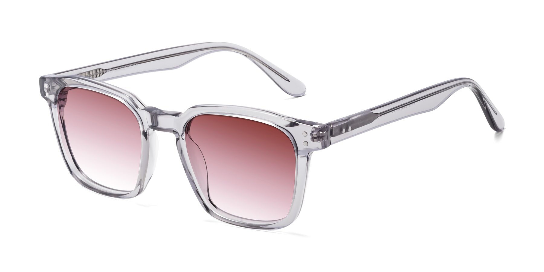 Angle of Riverside in Light Gray with Garnet Gradient Lenses