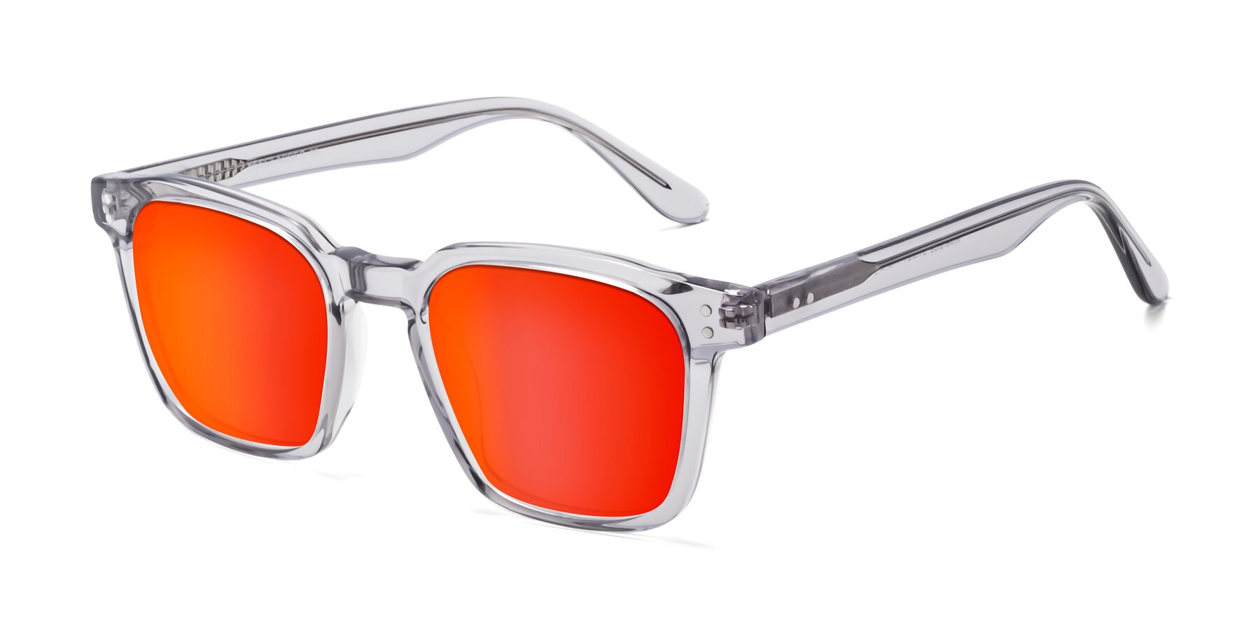 Angle of Riverside in Light Gray with Red Gold Mirrored Lenses