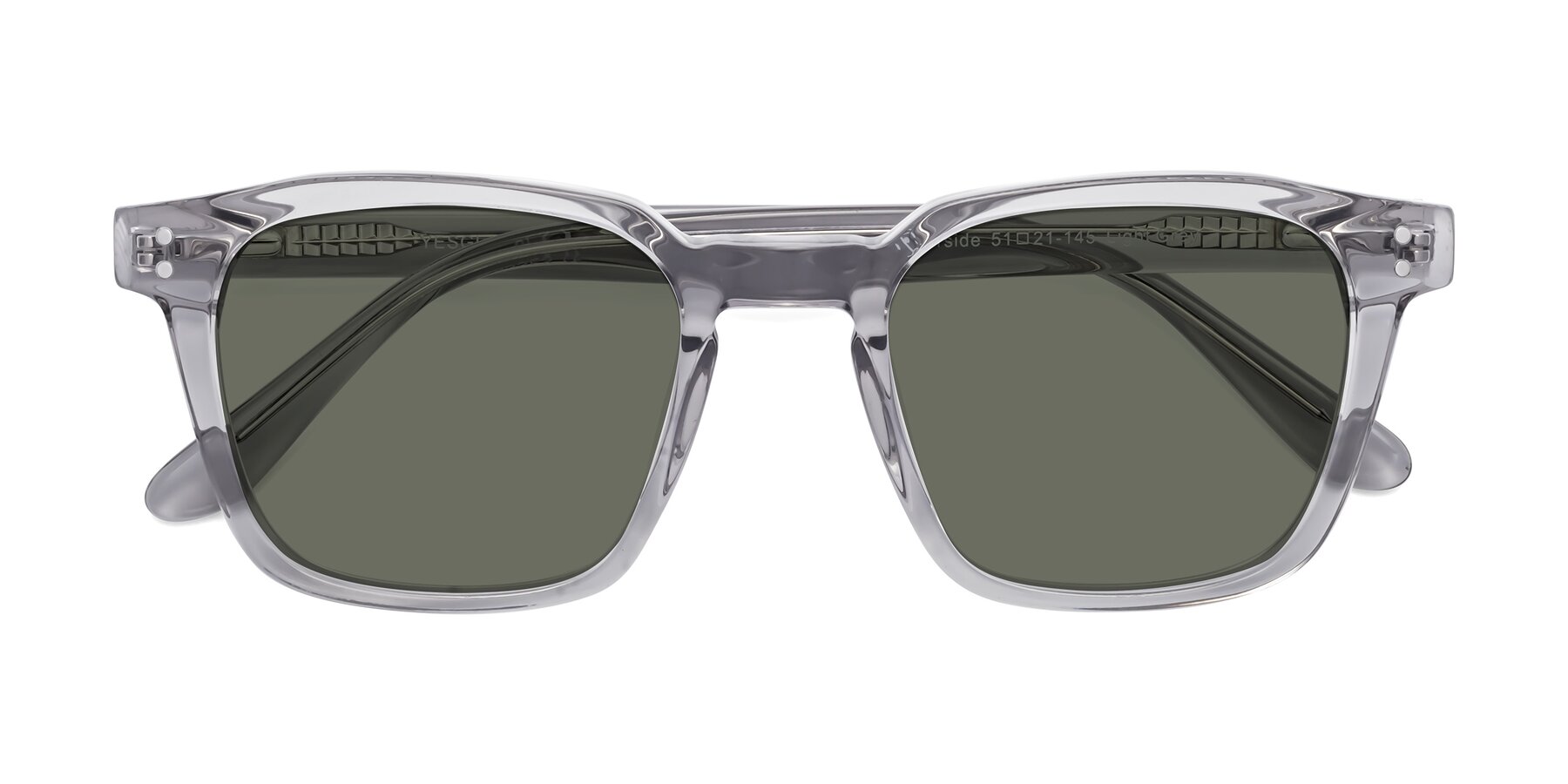 Folded Front of Riverside in Light Gray with Gray Polarized Lenses
