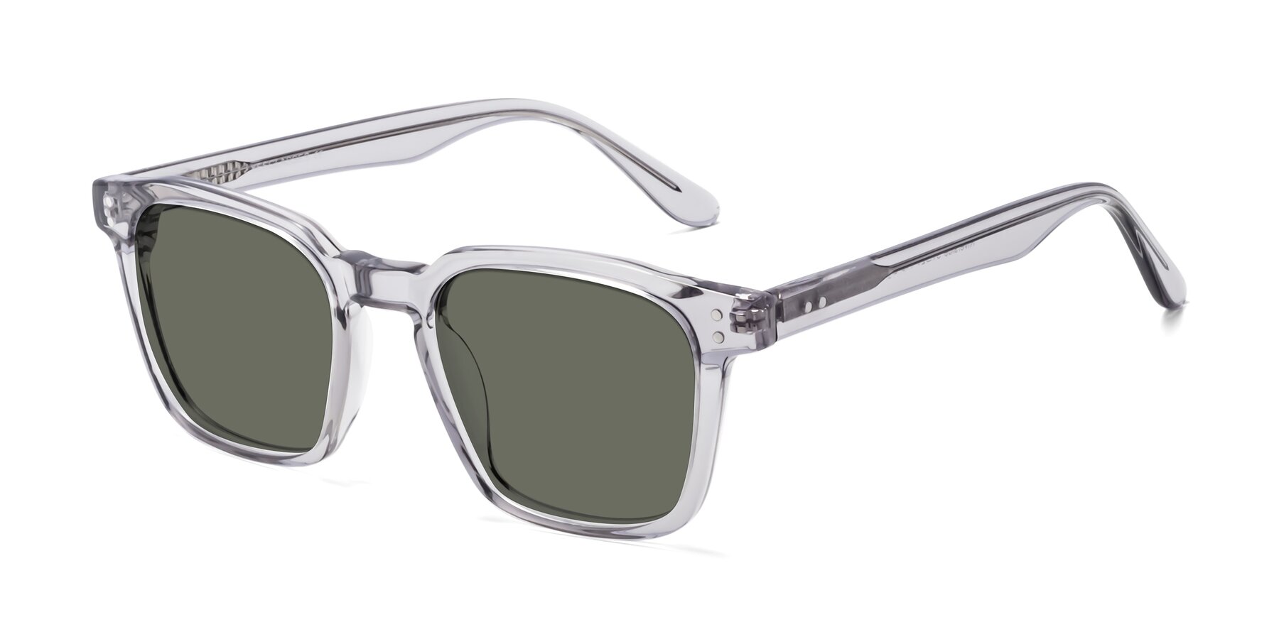 Angle of Riverside in Light Gray with Gray Polarized Lenses