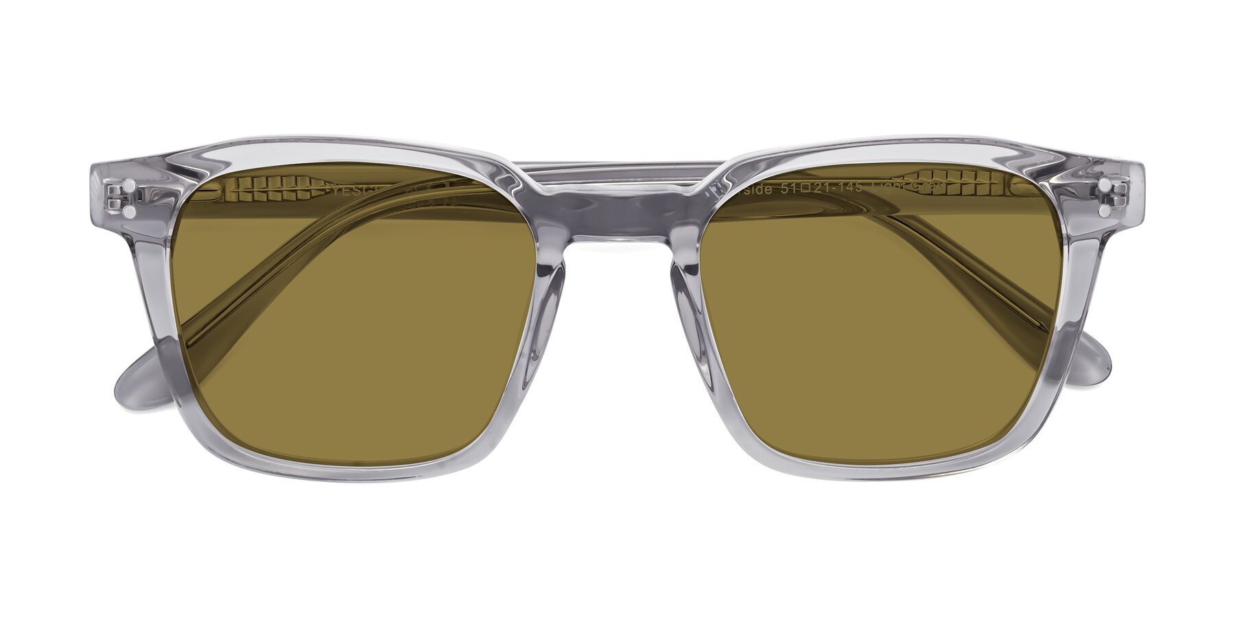 Folded Front of Riverside in Light Gray with Brown Polarized Lenses