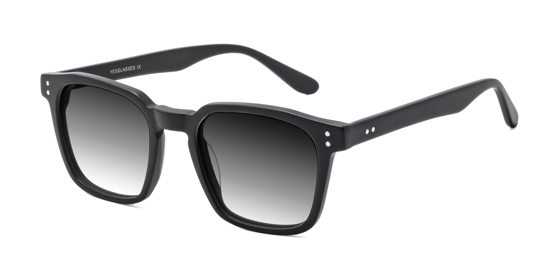 Angle of Riverside in Matte Black with Gray Gradient Lenses