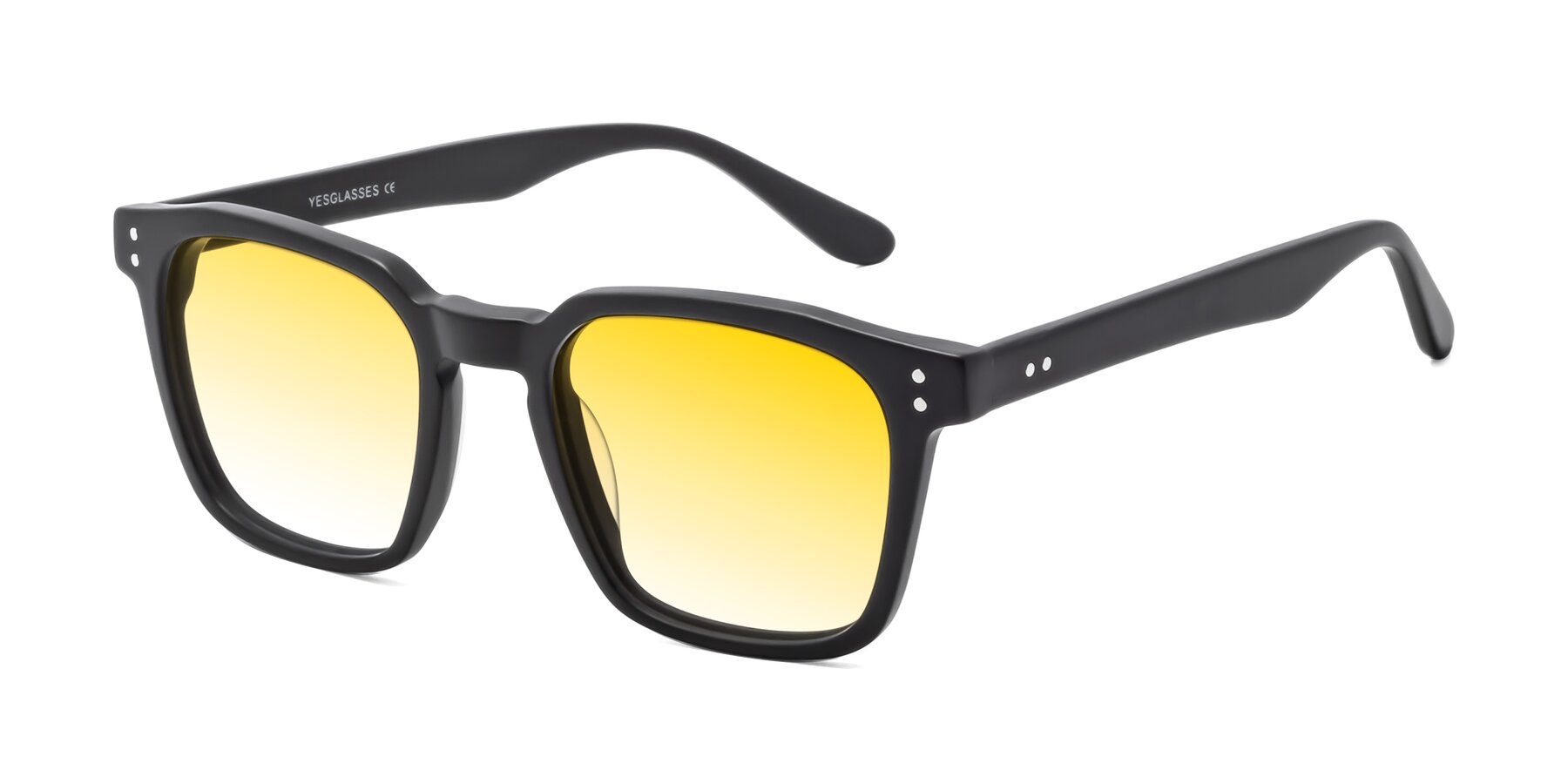 Angle of Riverside in Matte Black with Yellow Gradient Lenses