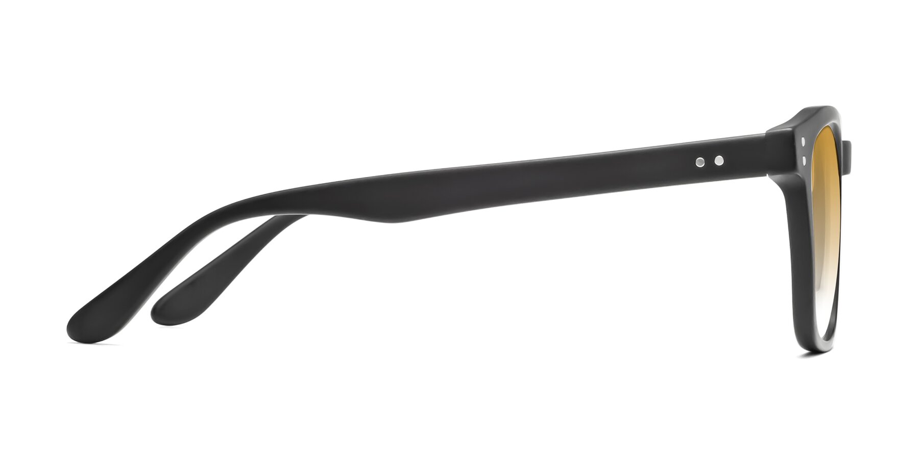 Side of Riverside in Matte Black with Champagne Gradient Lenses