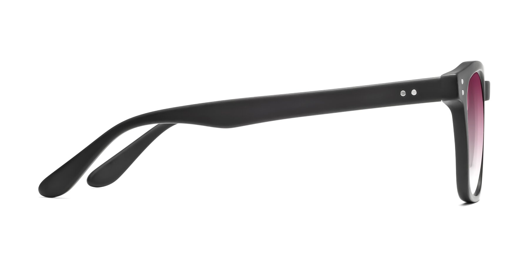 Side of Riverside in Matte Black with Wine Gradient Lenses