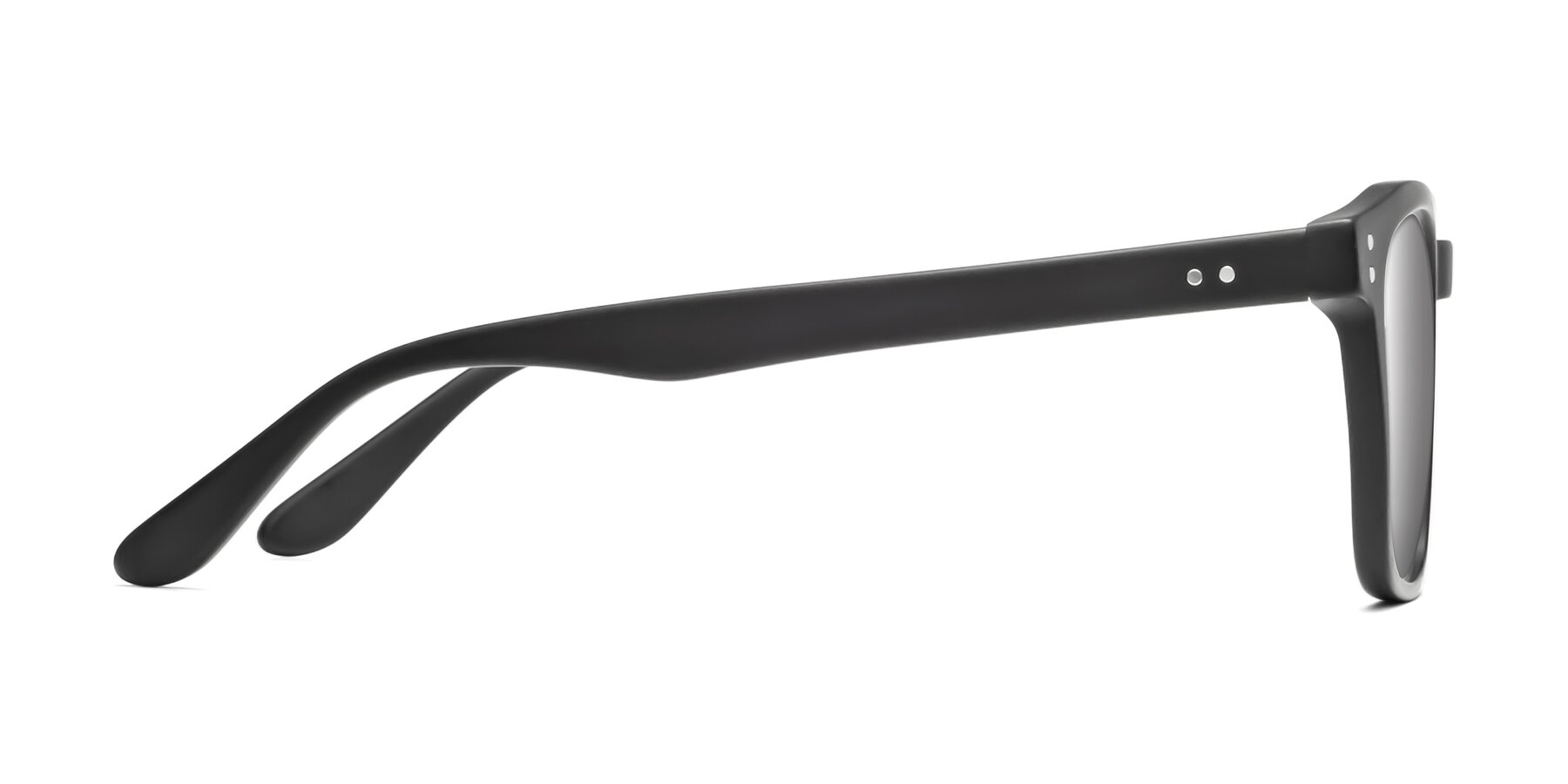 Side of Riverside in Matte Black with Silver Mirrored Lenses