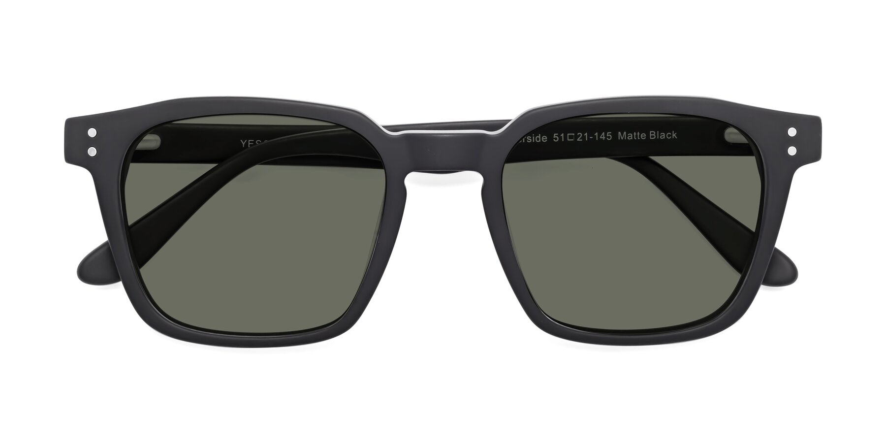 Folded Front of Riverside in Matte Black with Gray Polarized Lenses