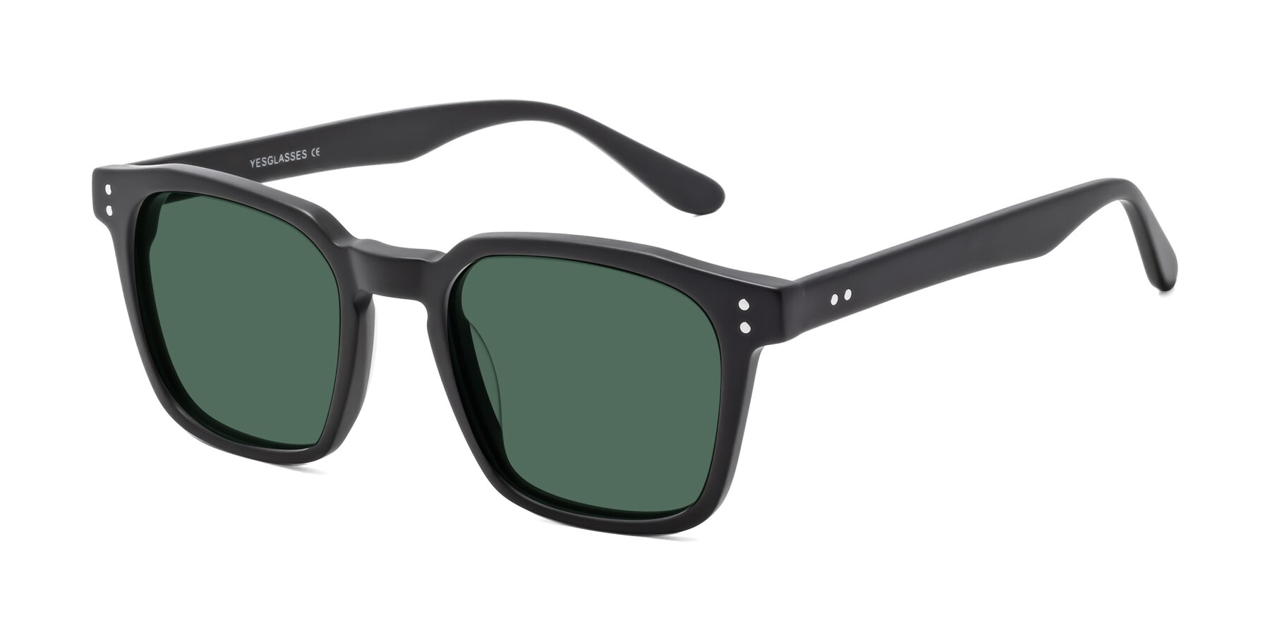 Angle of Riverside in Matte Black with Green Polarized Lenses