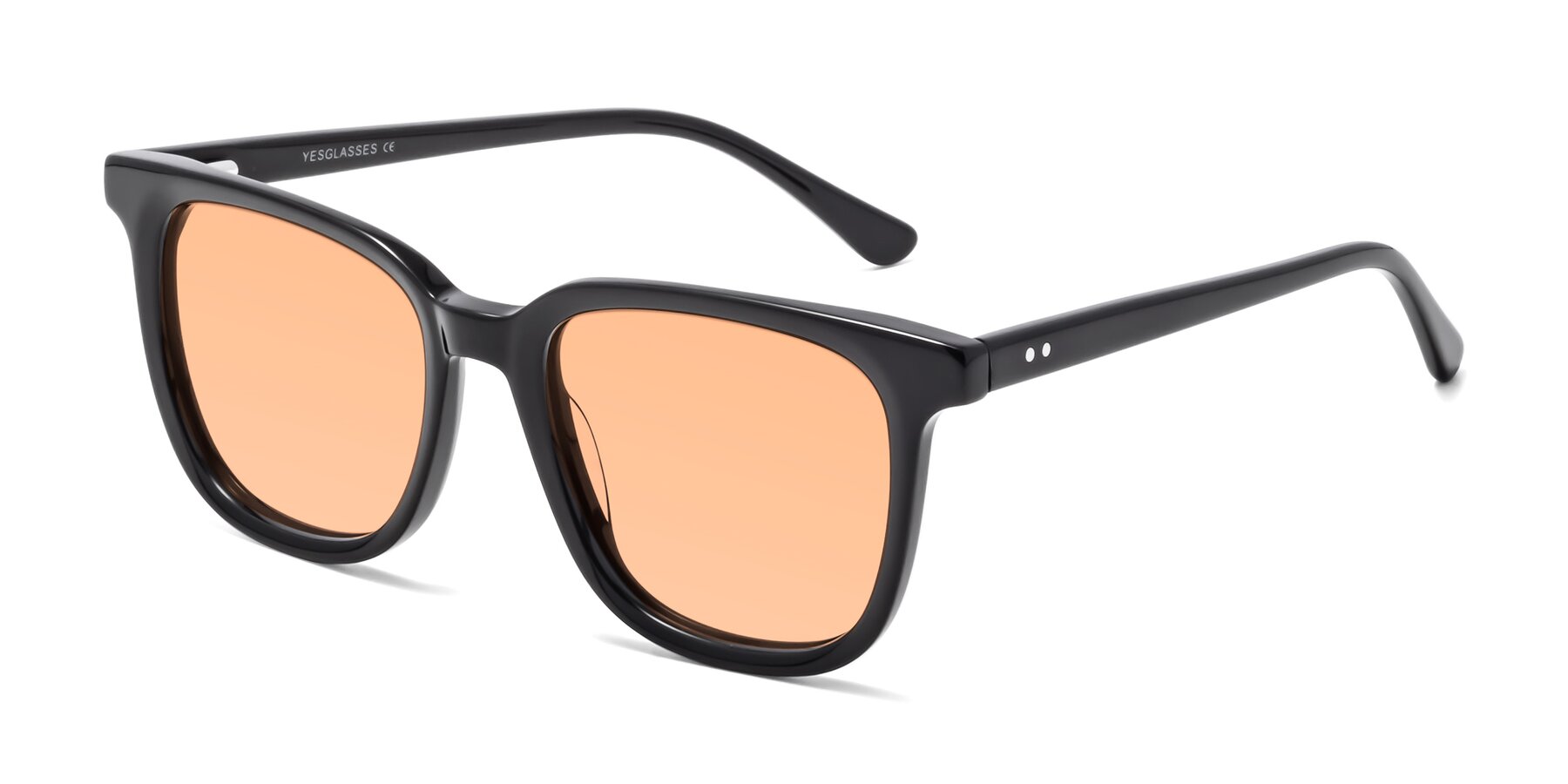 Angle of Broadway in Black with Light Orange Tinted Lenses