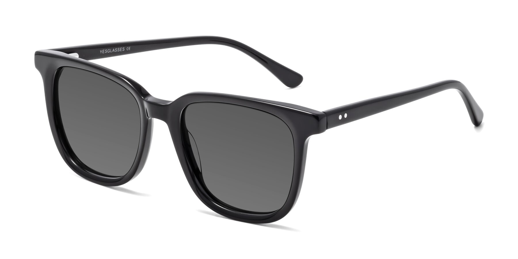 Angle of Broadway in Black with Medium Gray Tinted Lenses