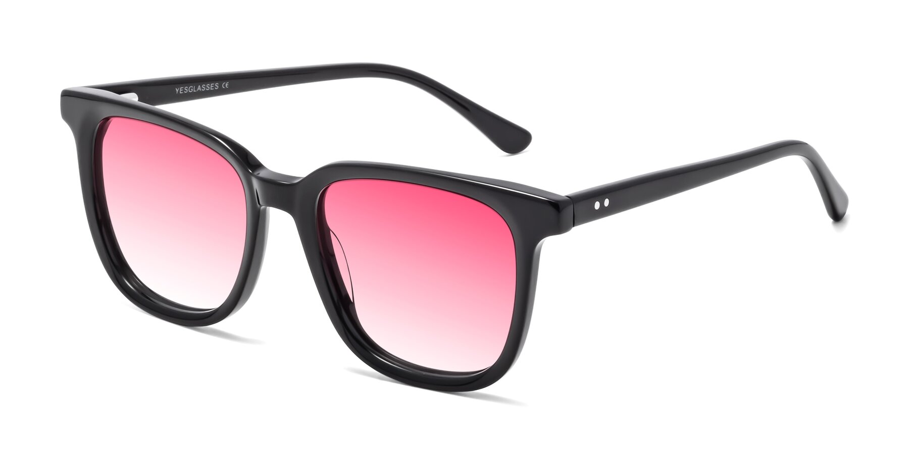 Angle of Broadway in Black with Pink Gradient Lenses