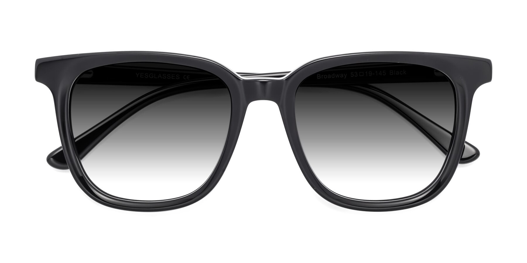 Folded Front of Broadway in Black with Gray Gradient Lenses