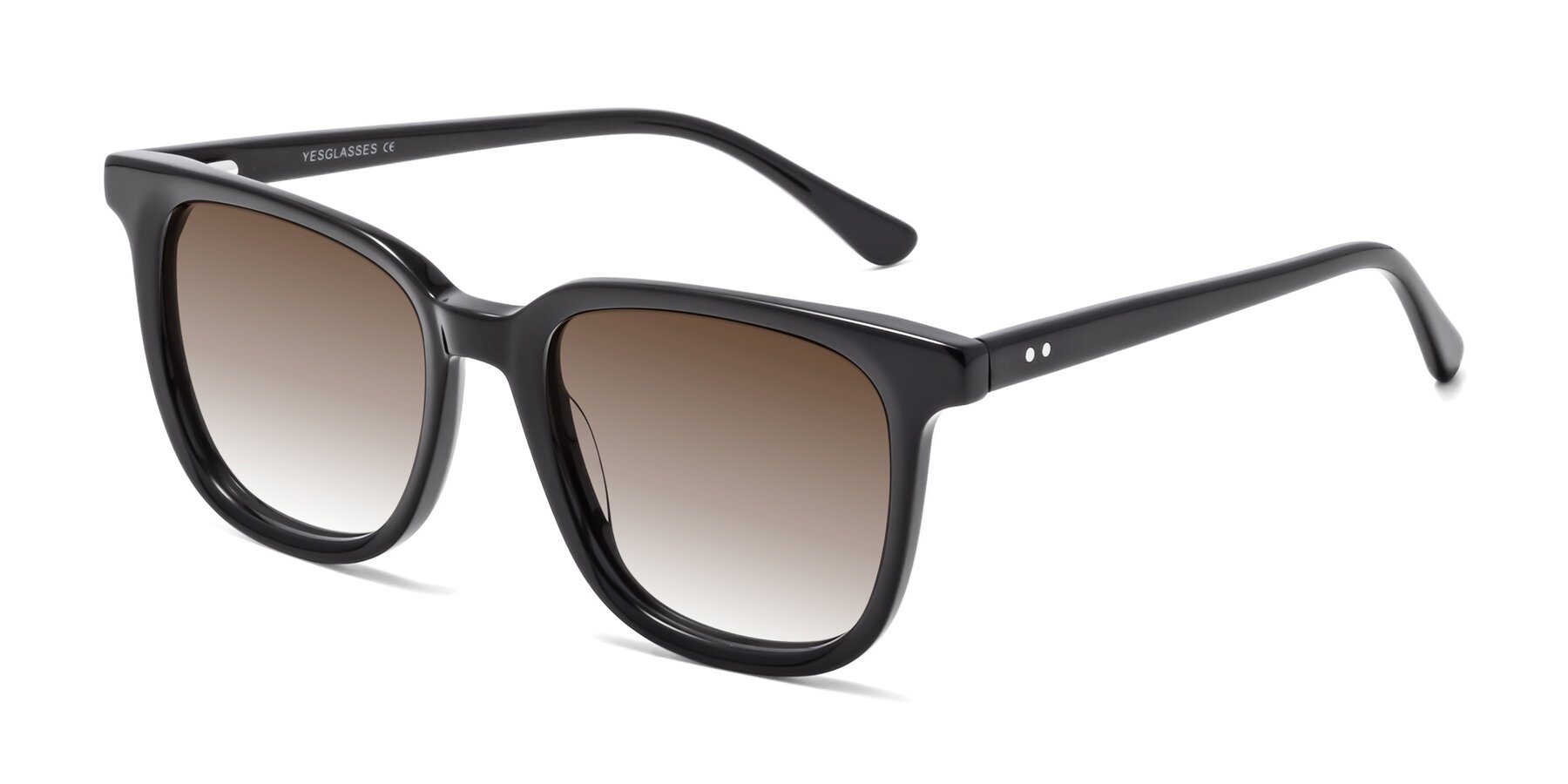 Angle of Broadway in Black with Brown Gradient Lenses