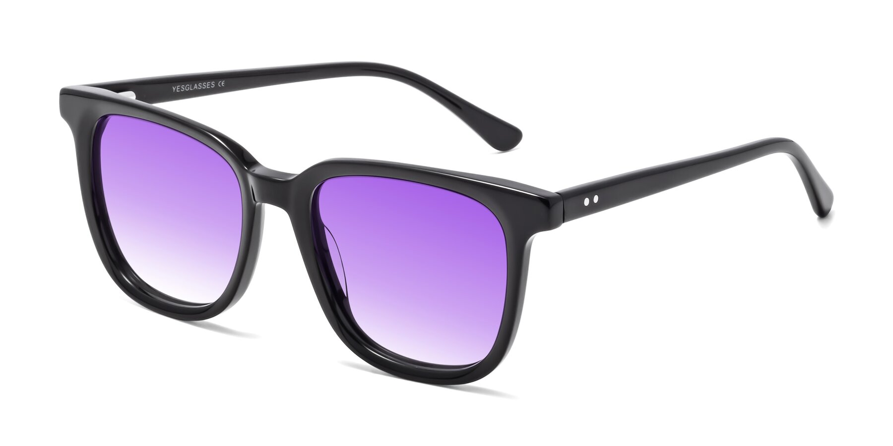 Angle of Broadway in Black with Purple Gradient Lenses