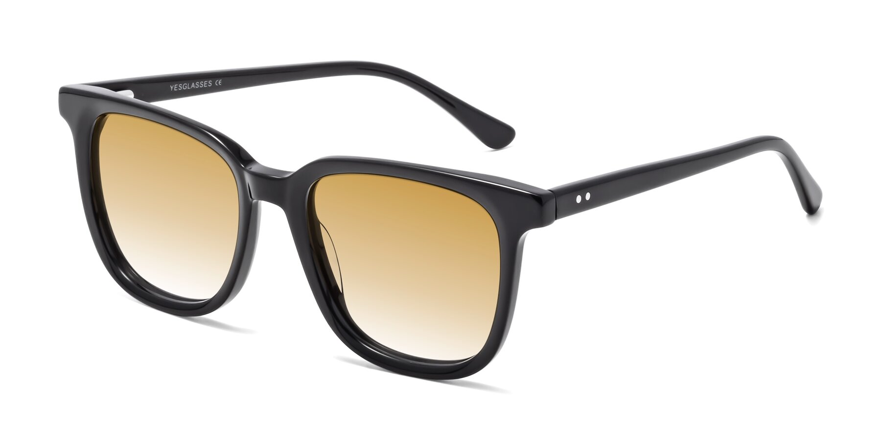 Angle of Broadway in Black with Champagne Gradient Lenses