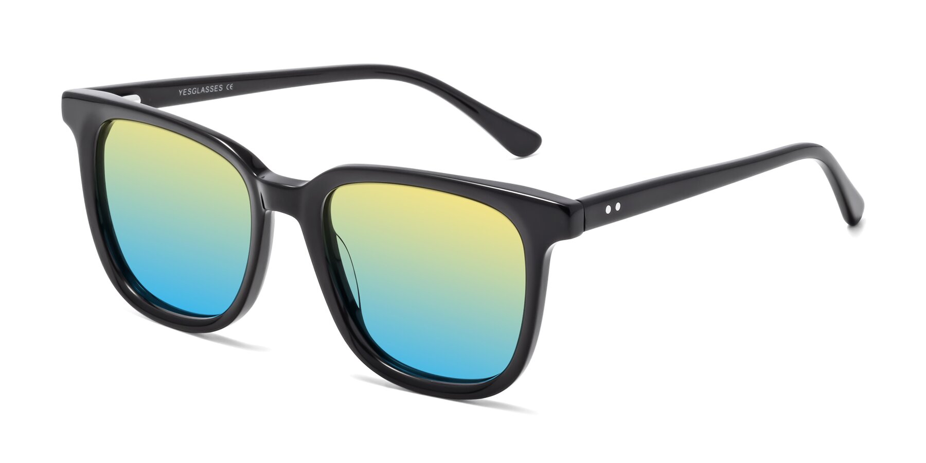 Angle of Broadway in Black with Yellow / Blue Gradient Lenses