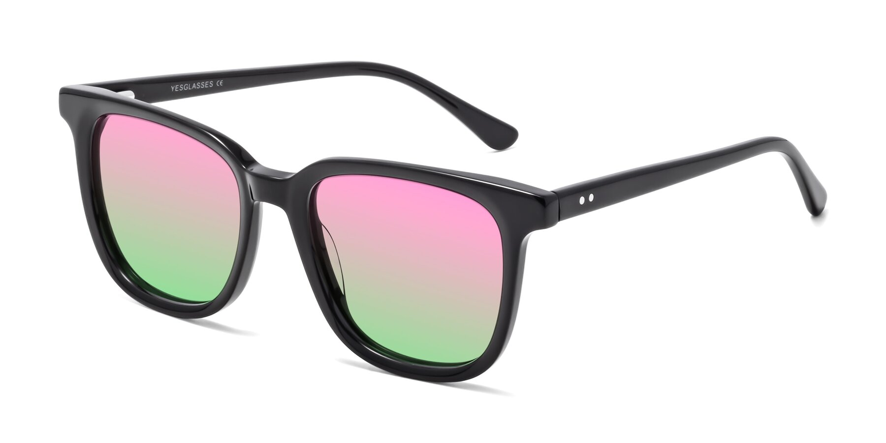 Angle of Broadway in Black with Pink / Green Gradient Lenses