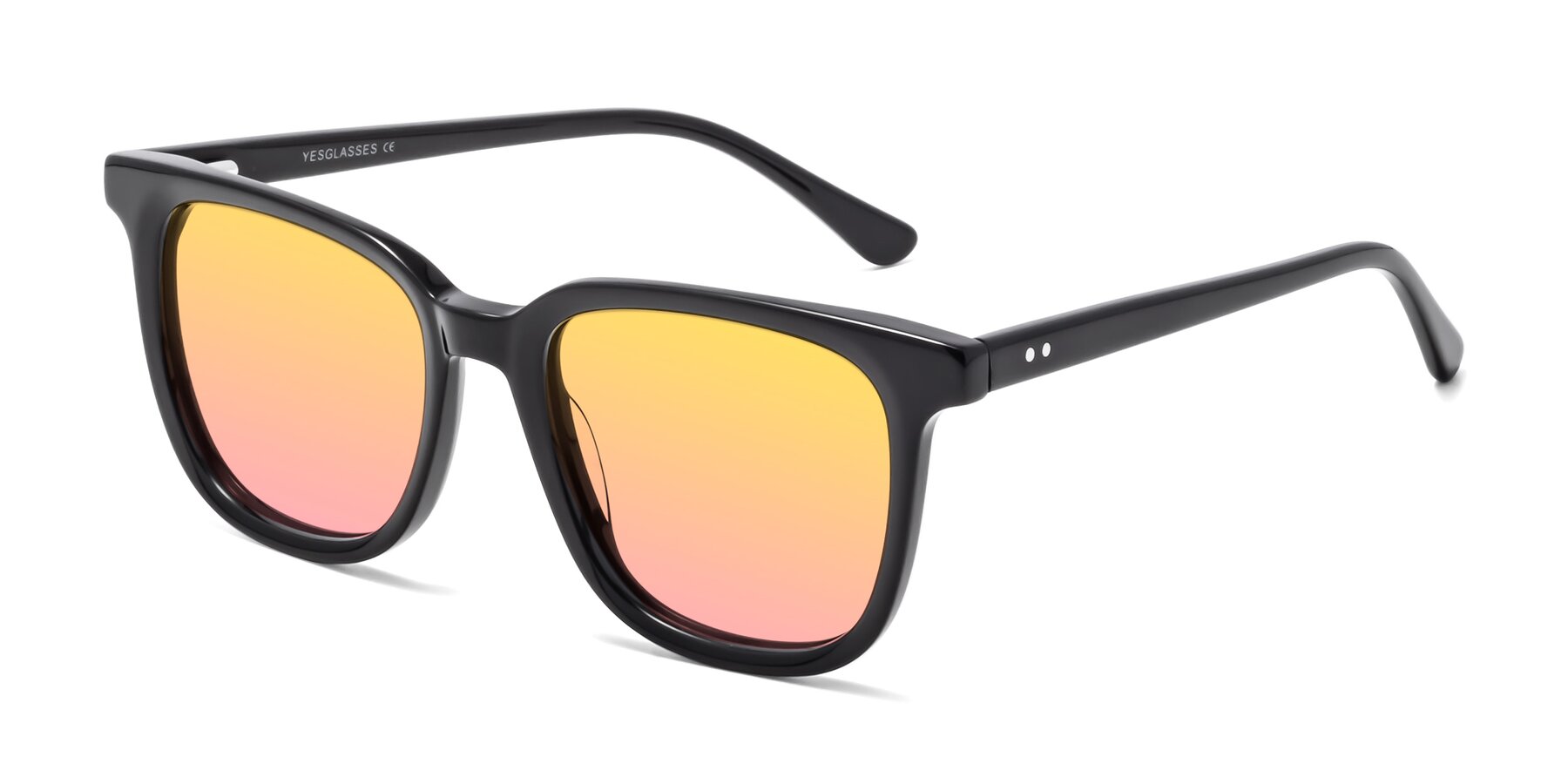 Angle of Broadway in Black with Yellow / Pink Gradient Lenses