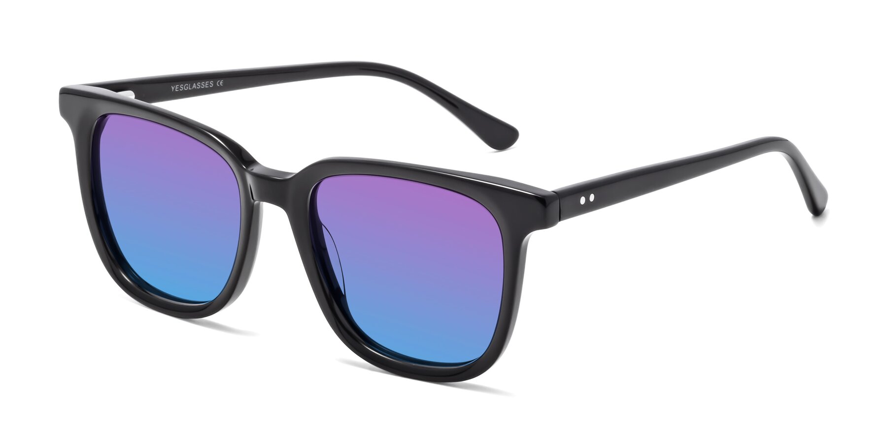 Angle of Broadway in Black with Purple / Blue Gradient Lenses