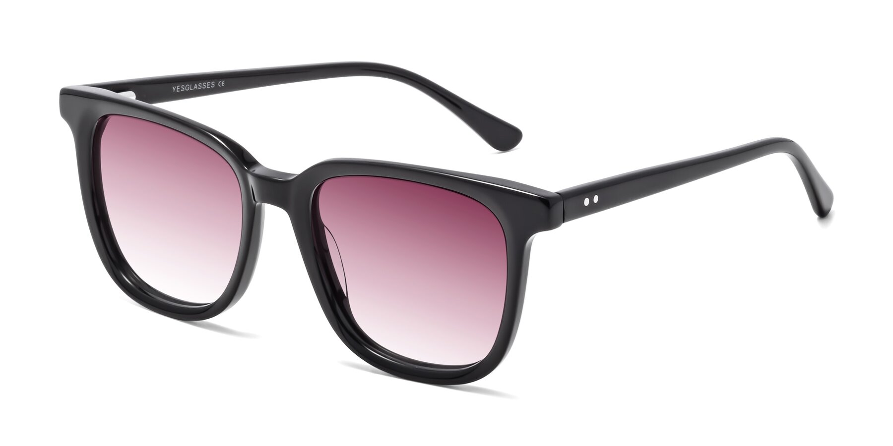 Angle of Broadway in Black with Wine Gradient Lenses