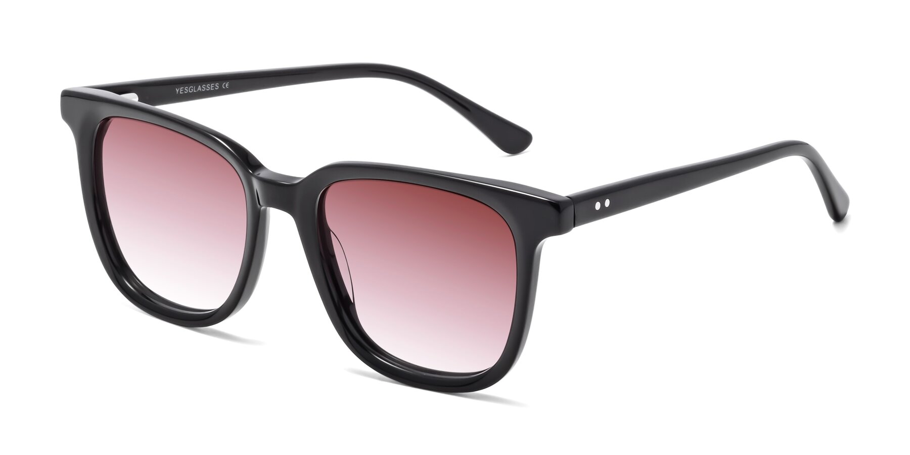 Angle of Broadway in Black with Garnet Gradient Lenses