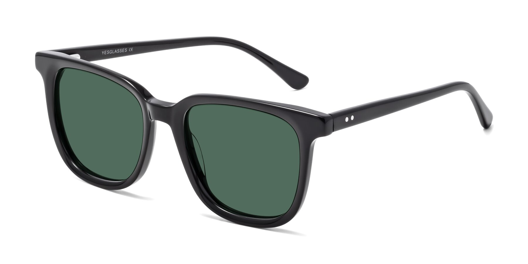 Angle of Broadway in Black with Green Polarized Lenses