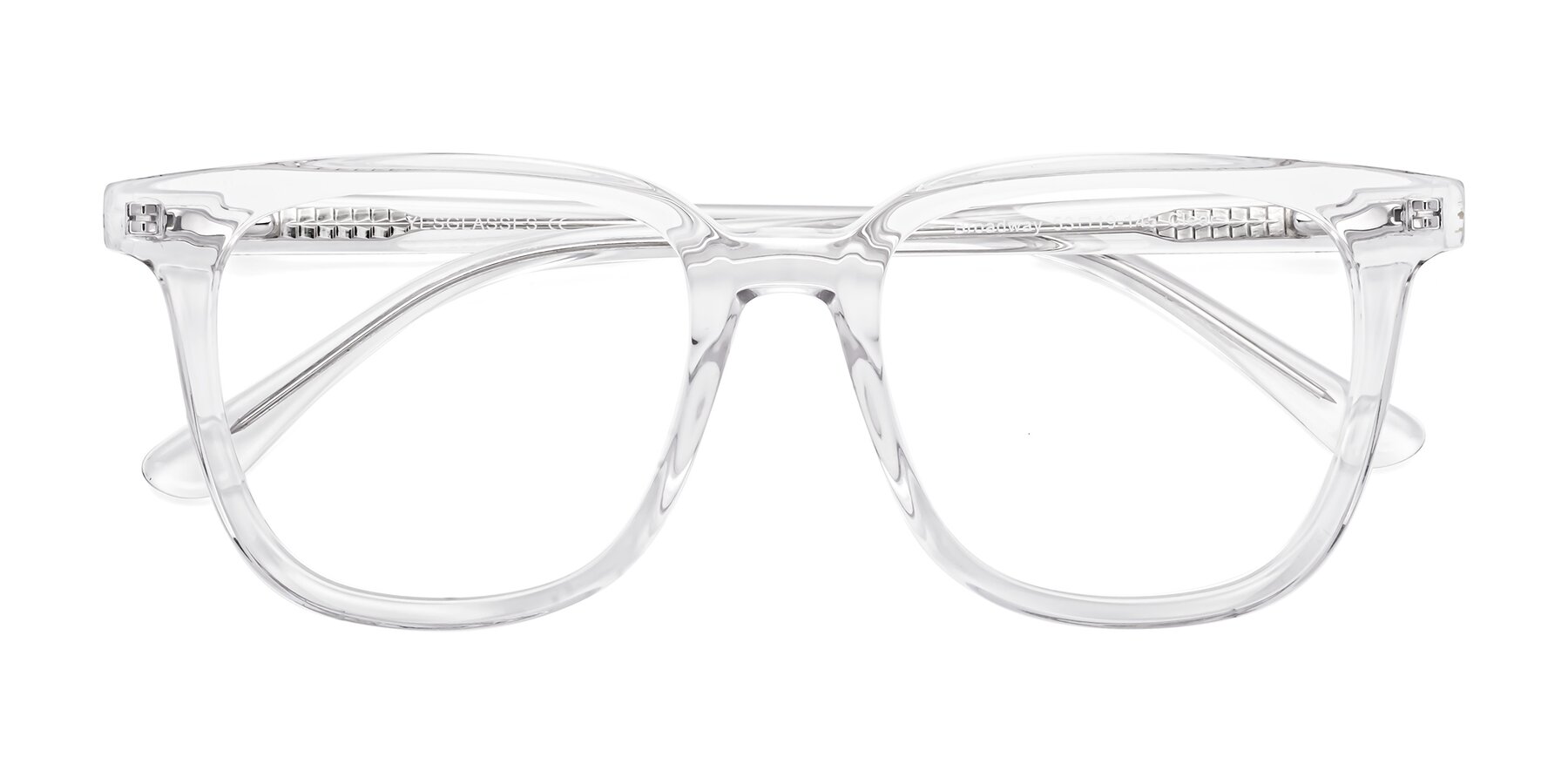 Folded Front of Broadway in Clear with Clear Reading Eyeglass Lenses