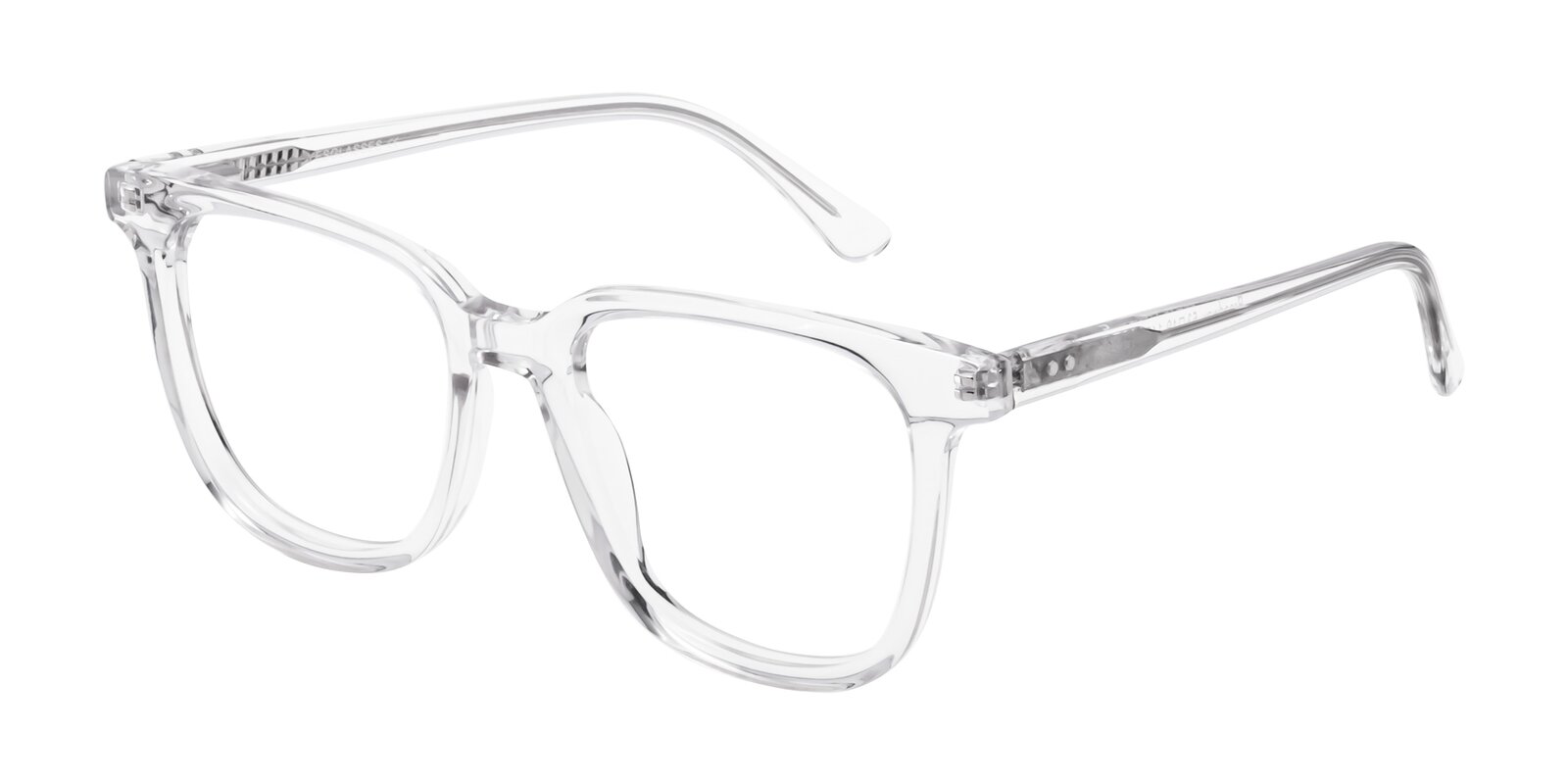 Clear Oversized Acetate Trapezoid Eyeglasses Broadway