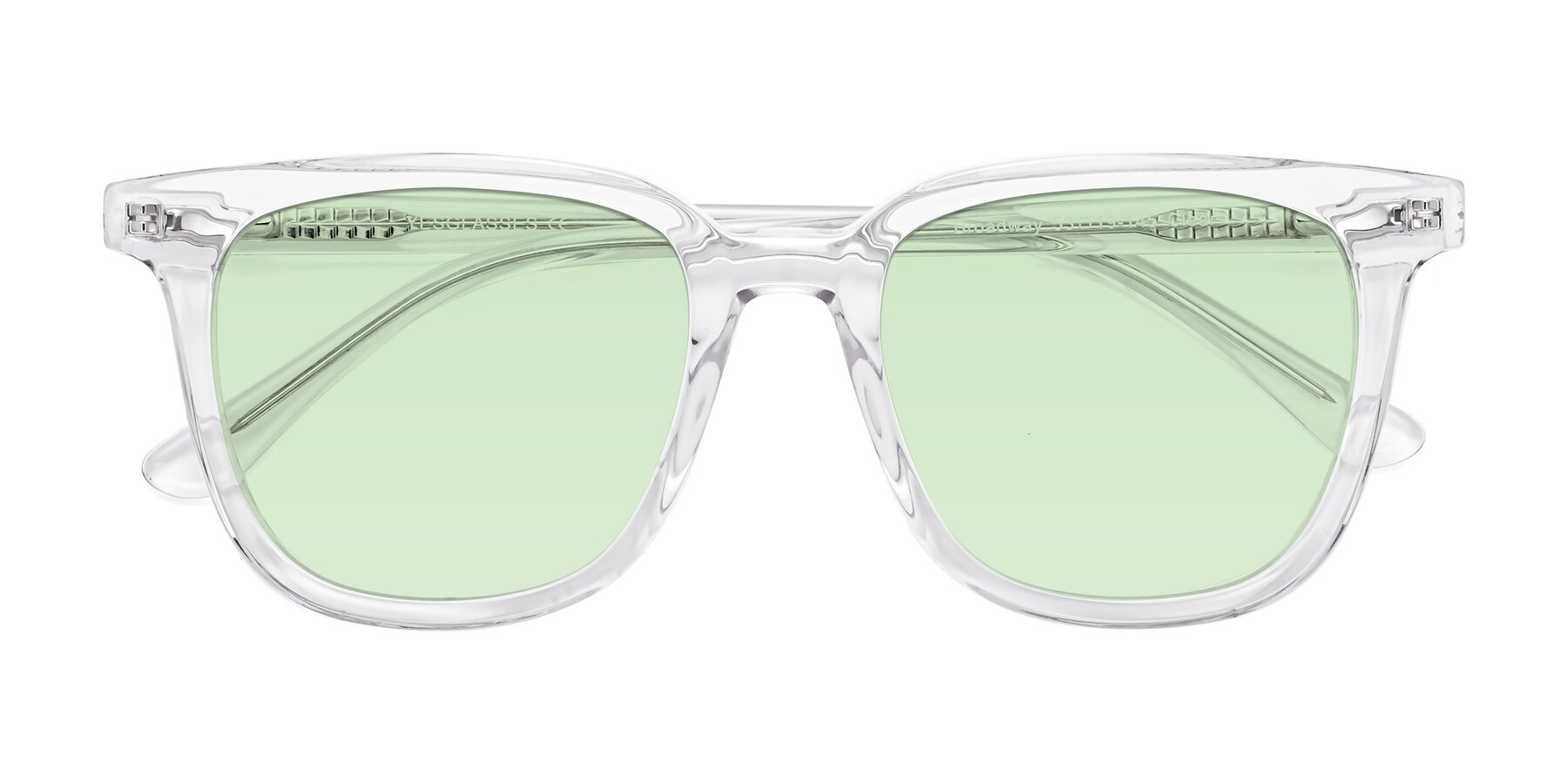Folded Front of Broadway in Clear with Light Green Tinted Lenses