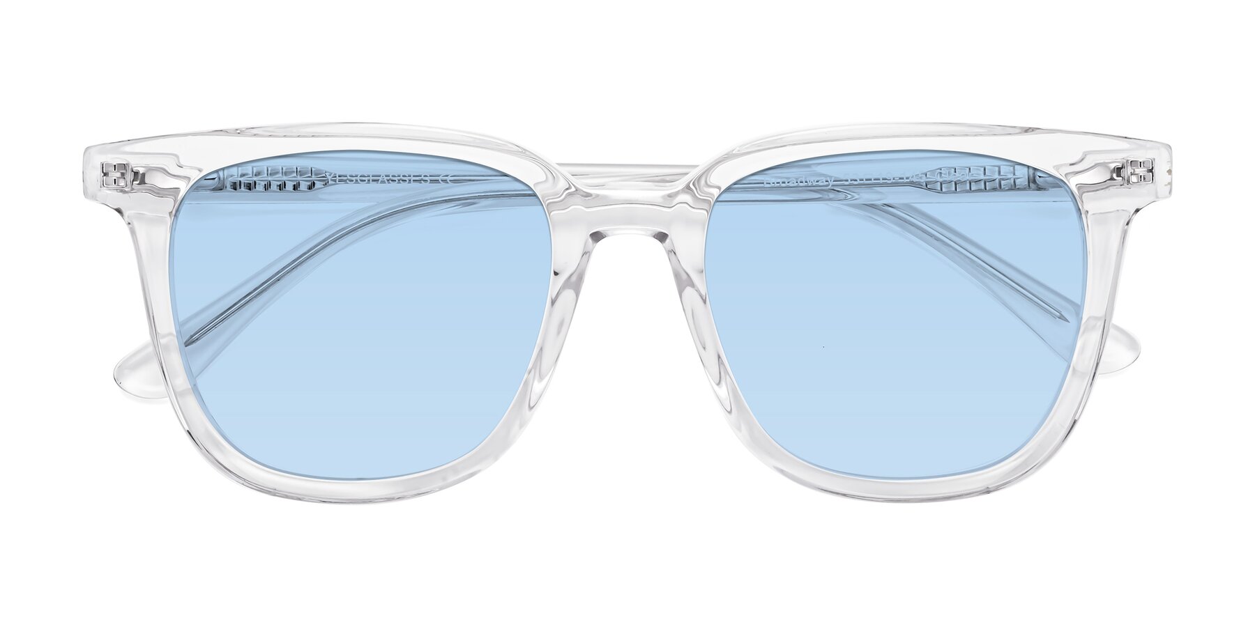 Folded Front of Broadway in Clear with Light Blue Tinted Lenses