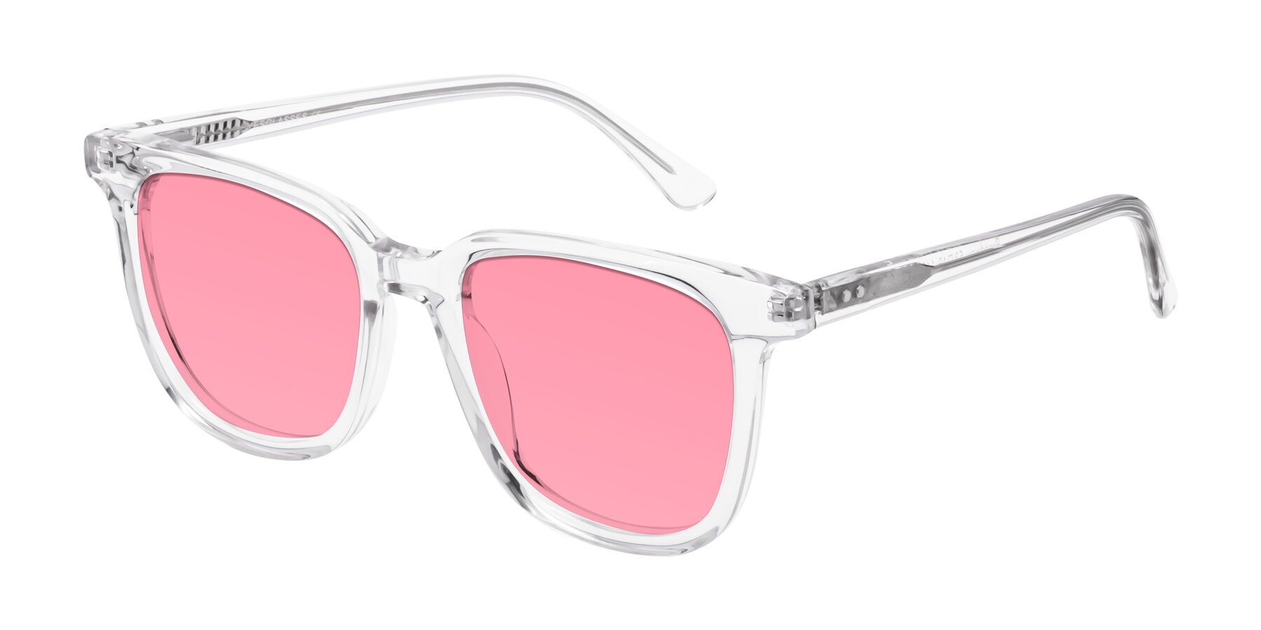 Angle of Broadway in Clear with Pink Tinted Lenses